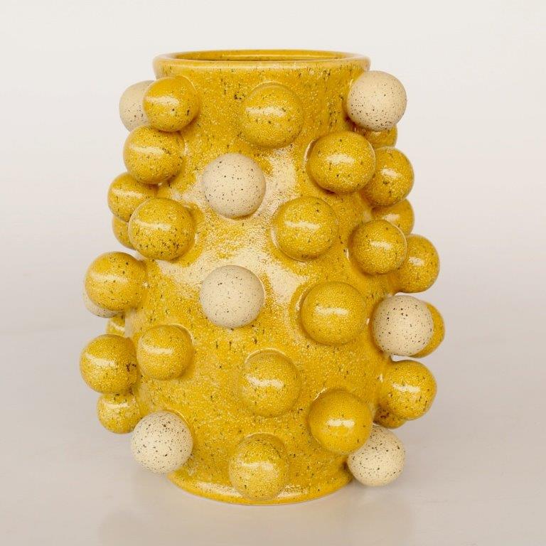 Yellow & Cream Speckled Vase
